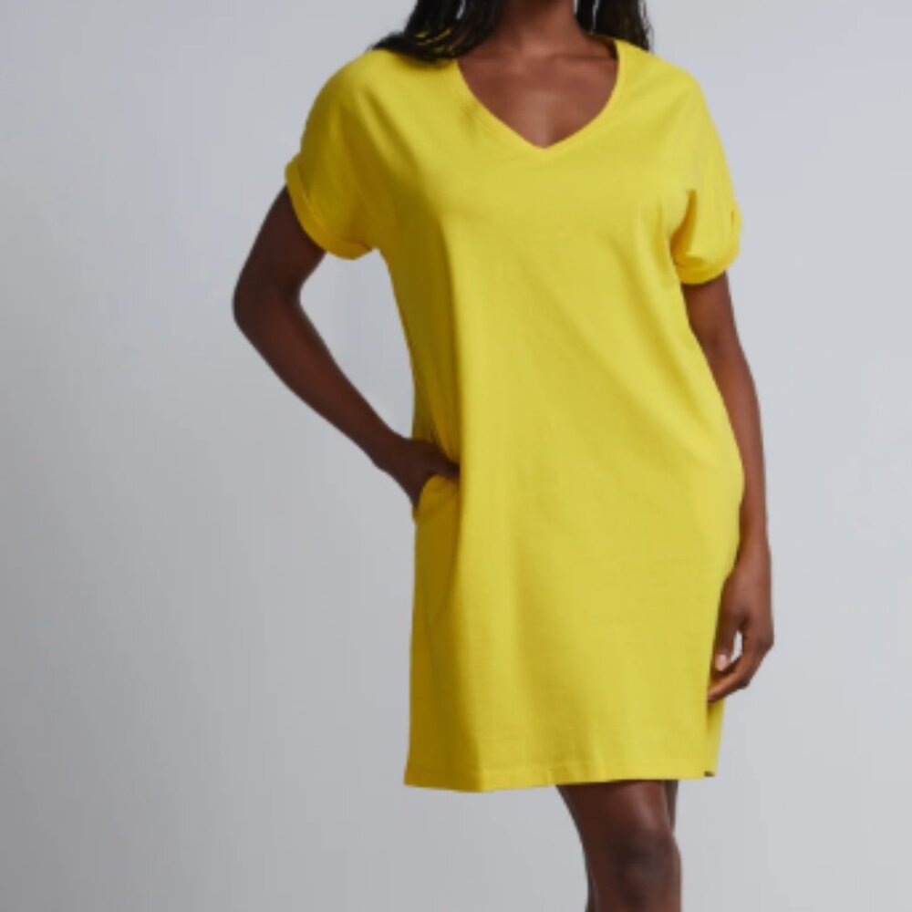 V-Neck T-shirt Shift Dress